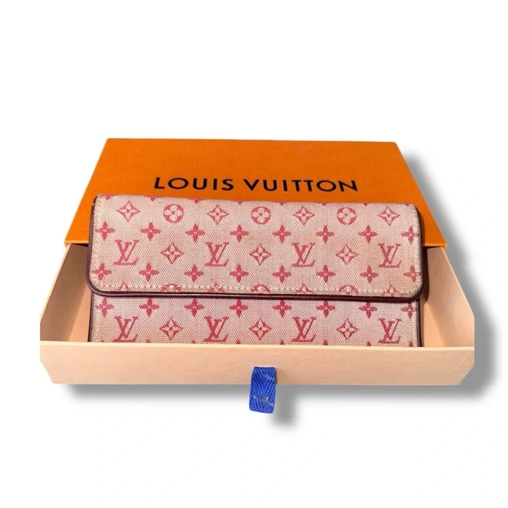 Louis Vuitton Monogram Mini Lin Porte Trésor International Wallet Pink